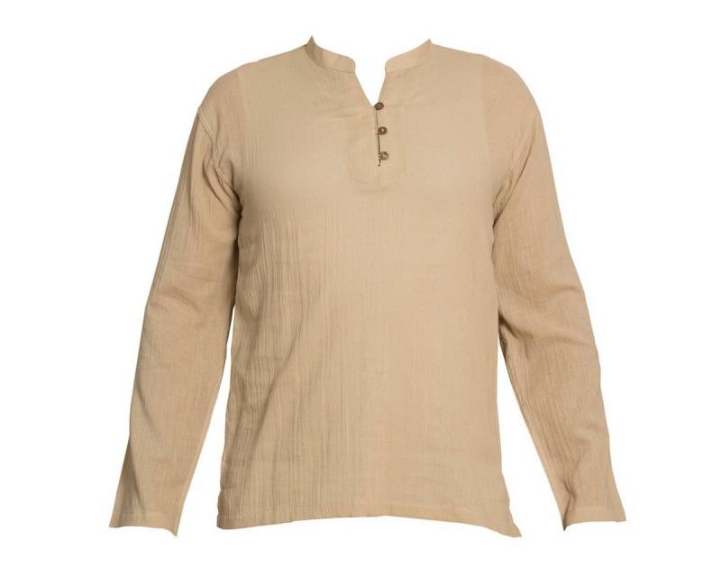 PANASIAM Kurzarmhemd Luftig leichtes Sommerhemd 'K' mit Knöpfen aus 100% Baumwolle Herren Freizeithemd Fischerhemd Fisherman Shirt von PANASIAM