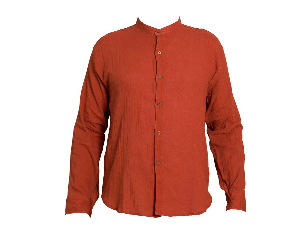 PANASIAM Langarmhemd Luftig leichtes Sommerhemd 'K' mit Knöpfen aus 100% Baumwolle Herren Freizeithemd Fischerhemd Fisherman Shirt von PANASIAM