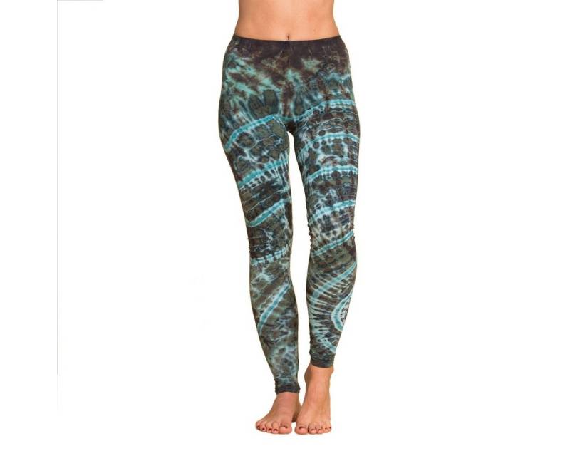 PANASIAM Leggings Unikat Batik Leggings 'Zebra' aus natürlicher Viskose Goa Hose im Batik Look Yogaleggings Sporthose Sportleggings lange Leggings von PANASIAM