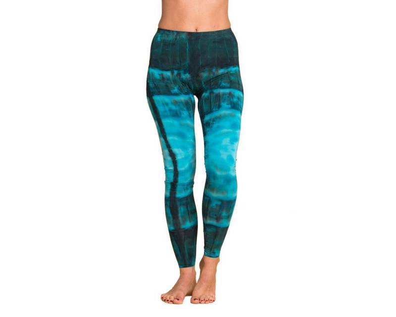 PANASIAM Leggings Unikat Batik Leggings 'Zebra' aus natürlicher Viskose Goa Hose im Batik Look Yogaleggings Sporthose Sportleggings lange Leggings von PANASIAM