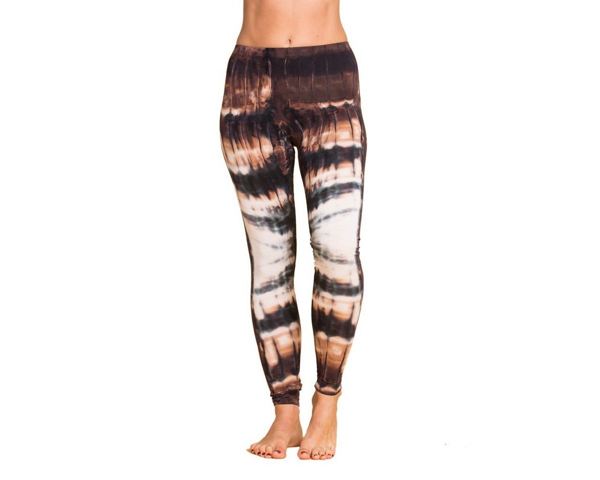 PANASIAM Leggings Unikat Batik Leggings 'Zebra' aus natürlicher Viskose Goa Hose im Batik Look Yogaleggings Sporthose Sportleggings lange Leggings von PANASIAM