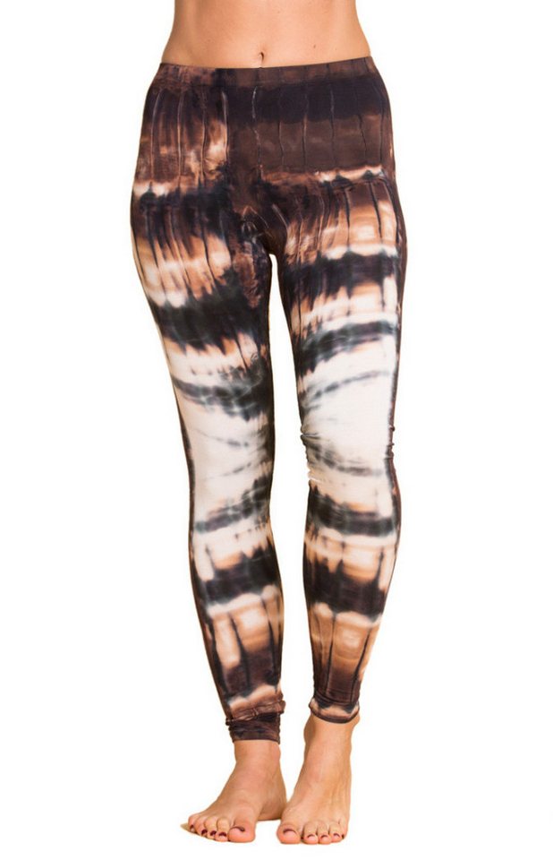 PANASIAM Leggings Unikat Batik Leggings 'Zebra' aus natürlicher Viskose Goa Hose im Batik Look Yogaleggings Sporthose Sportleggings lange Leggings von PANASIAM