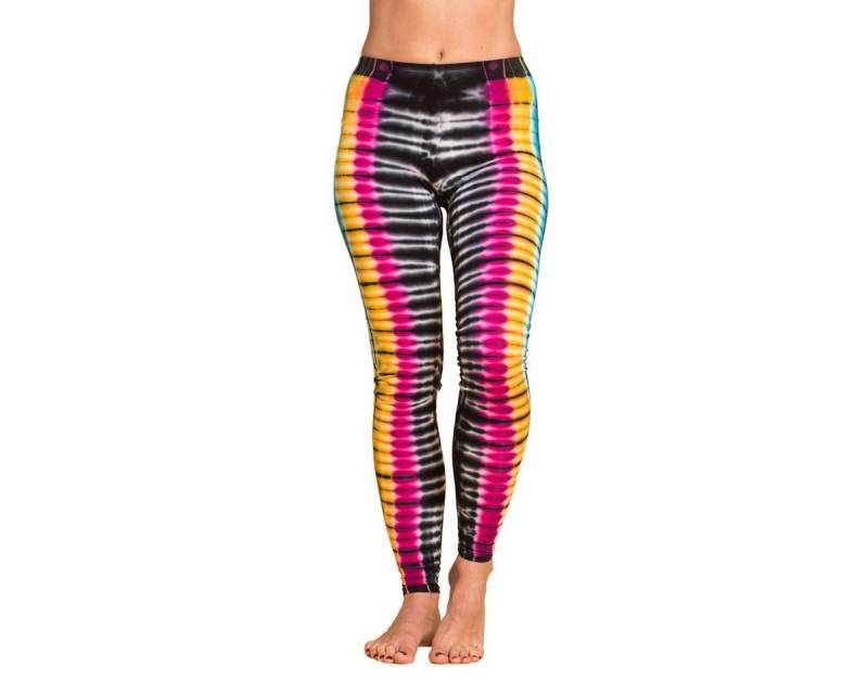 PANASIAM Leggings Unikat Batik Leggings 'Zebra' aus natürlicher Viskose Goa Hose im Batik Look Yogaleggings Sporthose Sportleggings lange Leggings von PANASIAM