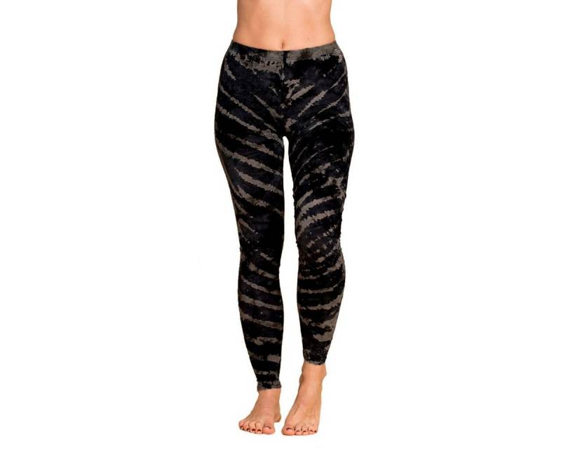 PANASIAM Leggings Unikat Batik Leggings 'Zebra' aus natürlicher Viskose Goa Hose im Batik Look Yogaleggings Sporthose Sportleggings lange Leggings von PANASIAM