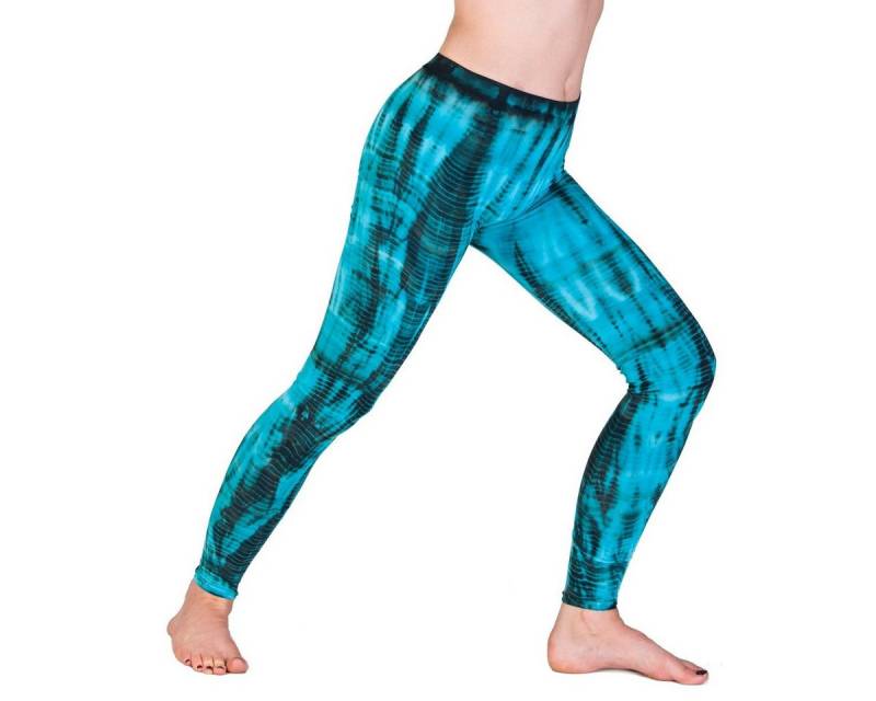 PANASIAM Leggings handgefärbte Unikat Batik Leggings aus natürlicher Viskose Goa Hose im Batik Look Yogaleggings Sporthose Sportleggings lange Leggings von PANASIAM