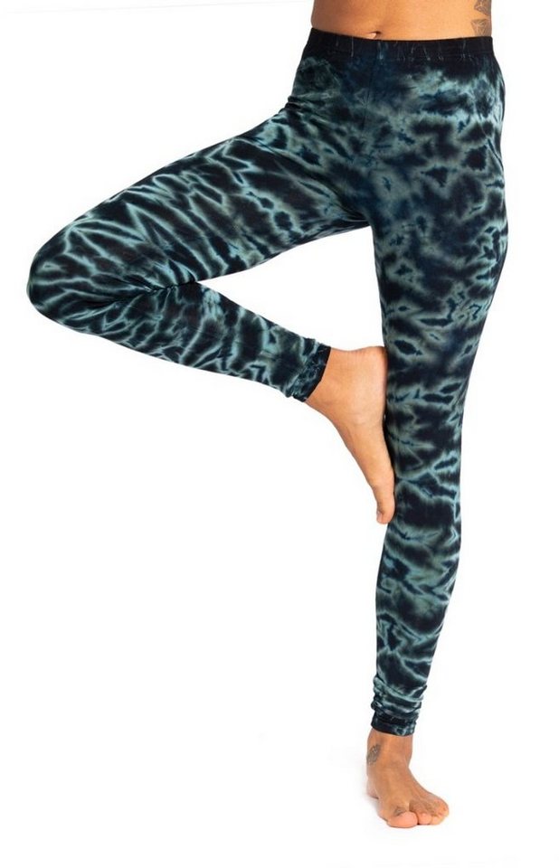 PANASIAM Leggings handgefärbte Unikat Batik Leggings aus natürlicher Viskose Goa Hose im Batik Look Yogaleggings Sporthose Sportleggings lange Leggings von PANASIAM