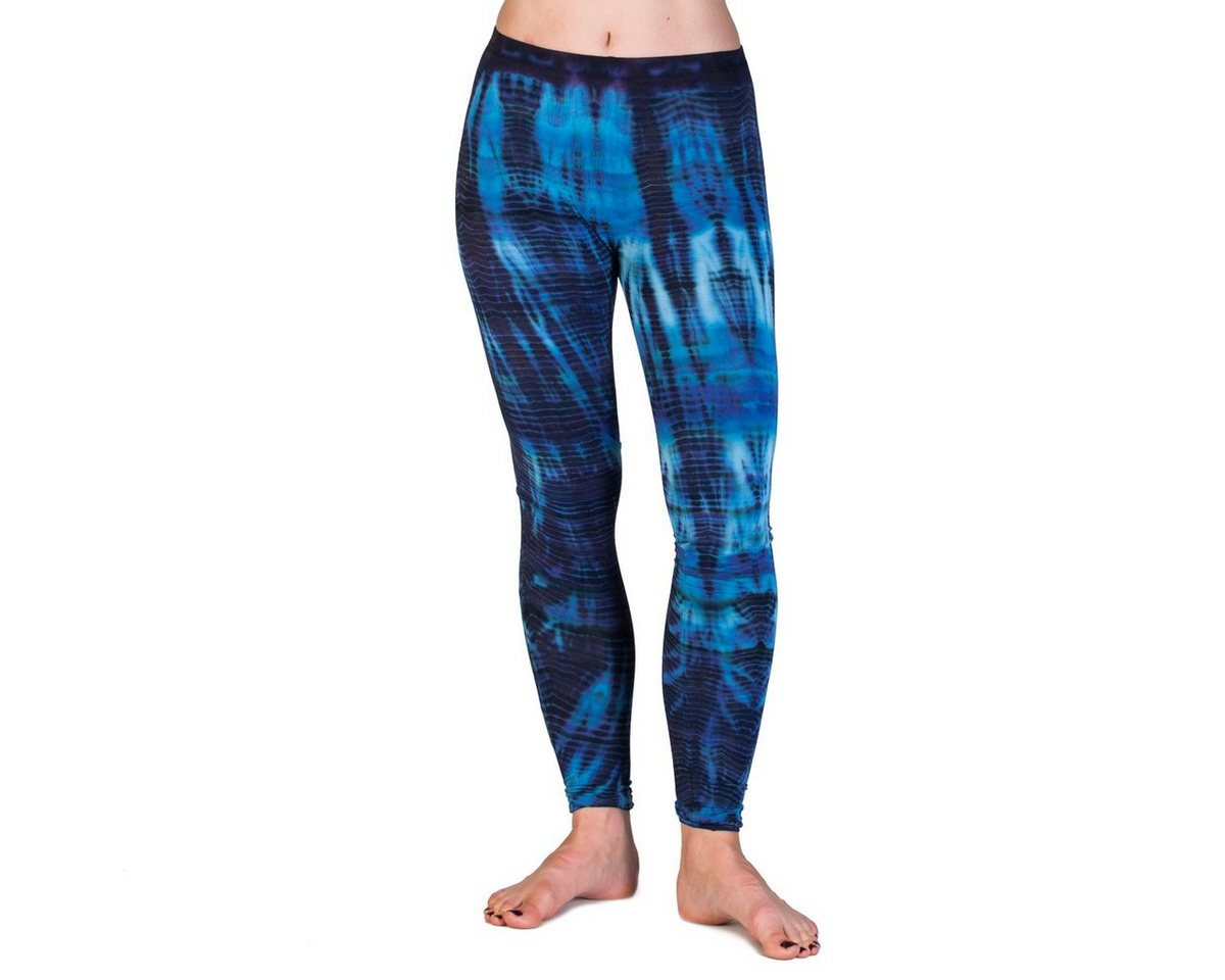 PANASIAM Leggings handgefärbte Unikat Batik Leggings aus natürlicher Viskose Goa Hose im Batik Look Yogaleggings Sporthose Sportleggings lange Leggings von PANASIAM