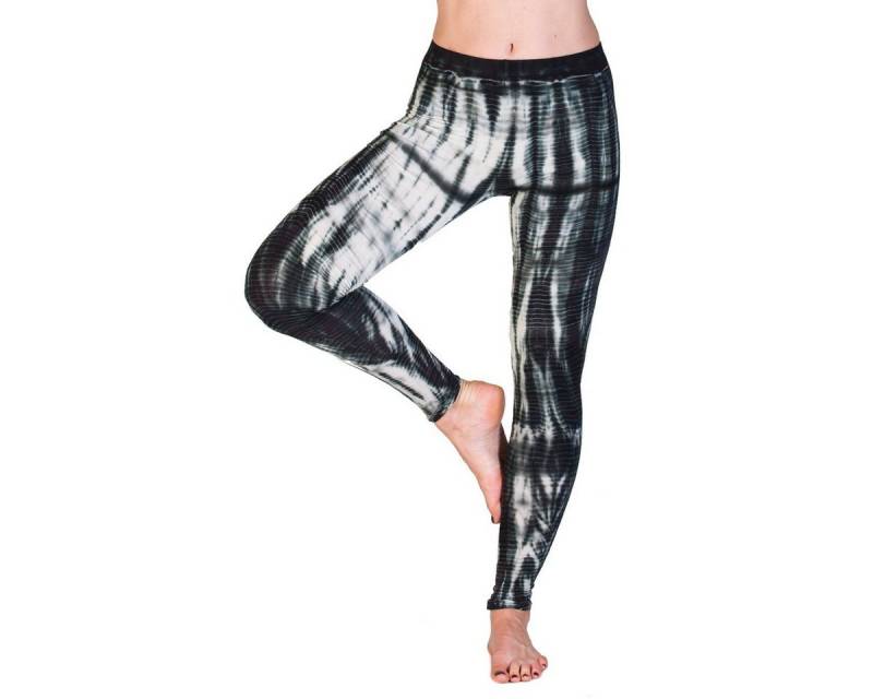 PANASIAM Leggings handgefärbte Unikat Batik Leggings aus natürlicher Viskose Goa Hose im Batik Look Yogaleggings Sporthose Sportleggings lange Leggings von PANASIAM
