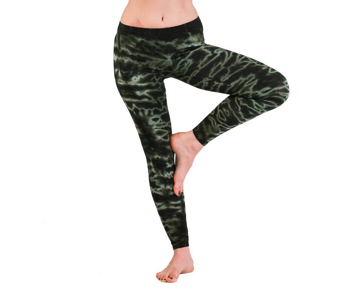 PANASIAM Leggings handgefärbte Unikat Batik Leggings aus natürlicher Viskose Goa Hose im Batik Look Yogaleggings Sporthose Sportleggings lange Leggings von PANASIAM