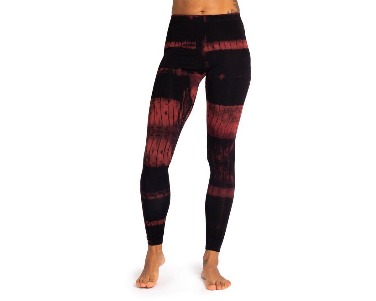 PANASIAM Leggings handgefärbte Unikat Batik Leggings aus natürlicher Viskose Goa Hose im Batik Look Yogaleggings Sporthose Sportleggings lange Leggings von PANASIAM