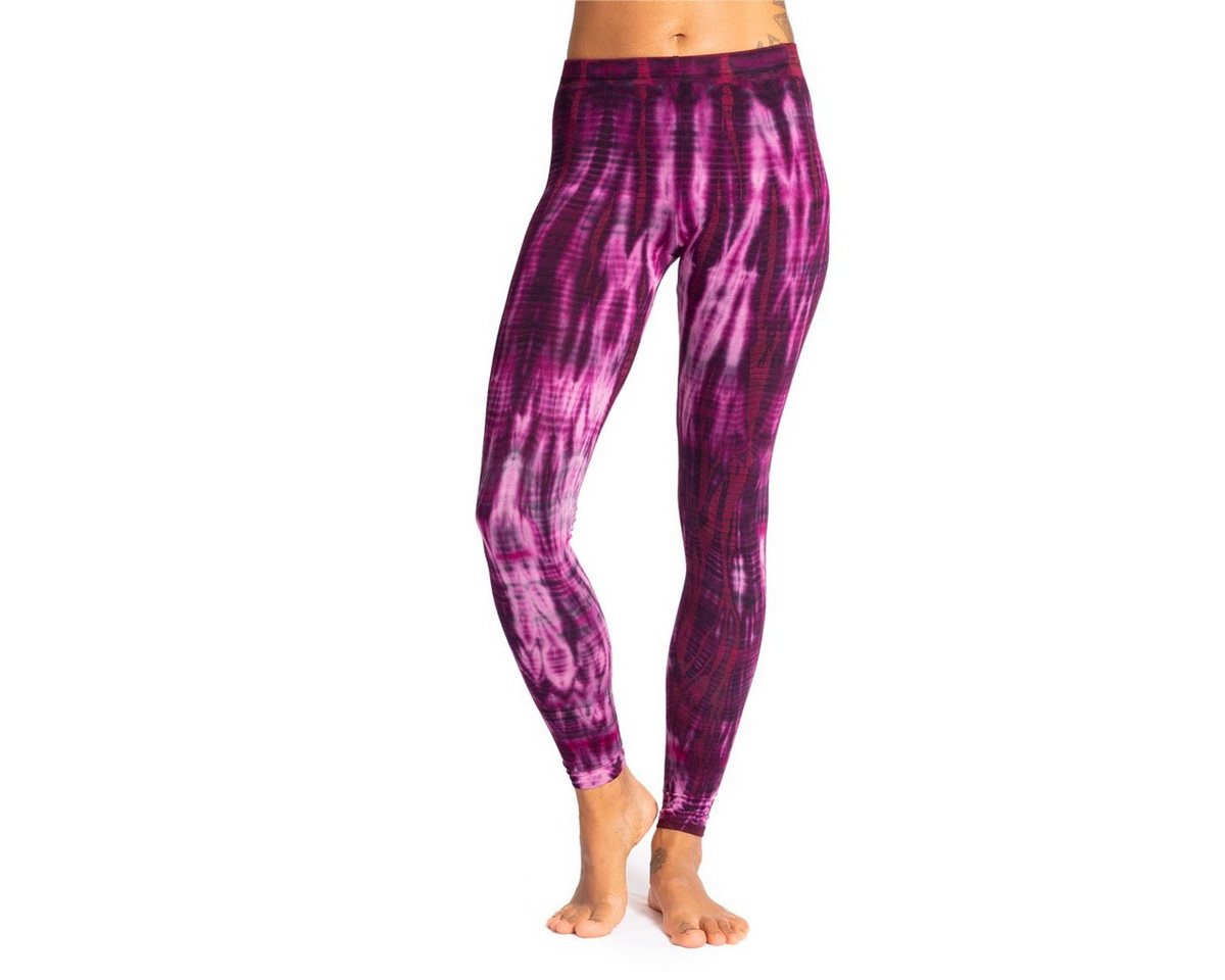 PANASIAM Leggings handgefärbte Unikat Batik Leggings aus natürlicher Viskose Goa Hose im Batik Look Yogaleggings Sporthose Sportleggings lange Leggings von PANASIAM