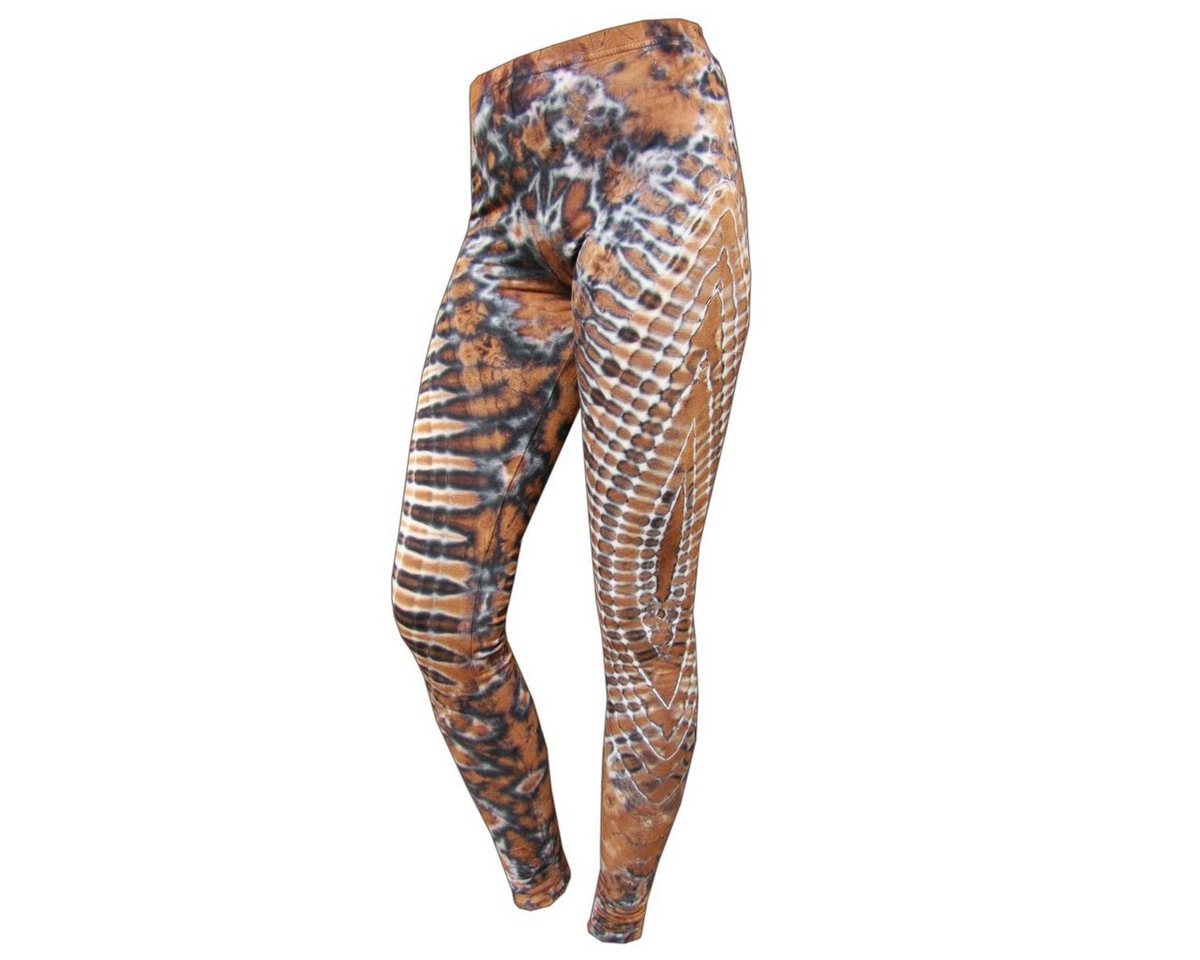 PANASIAM Leggings Unikat Batik Leggings 'Sonne' aus natürlicher Viskose Goa Hose im Batik Look Yogaleggings Sporthose Sportleggings lange Leggings von PANASIAM