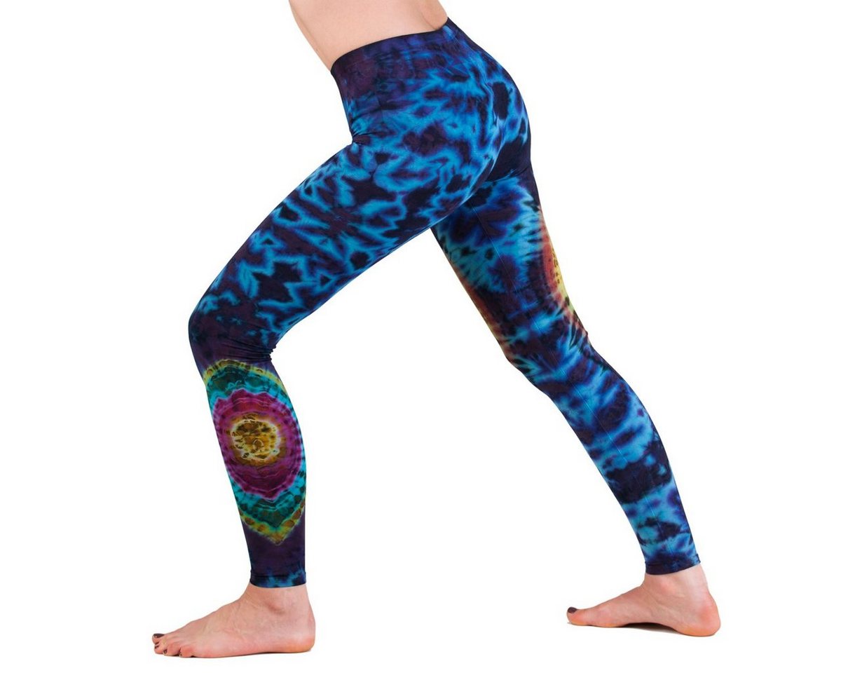 PANASIAM Leggings Unikat Batik Leggings 'Sonne' aus natürlicher Viskose Goa Hose im Batik Look Yogaleggings Sporthose Sportleggings lange Leggings von PANASIAM