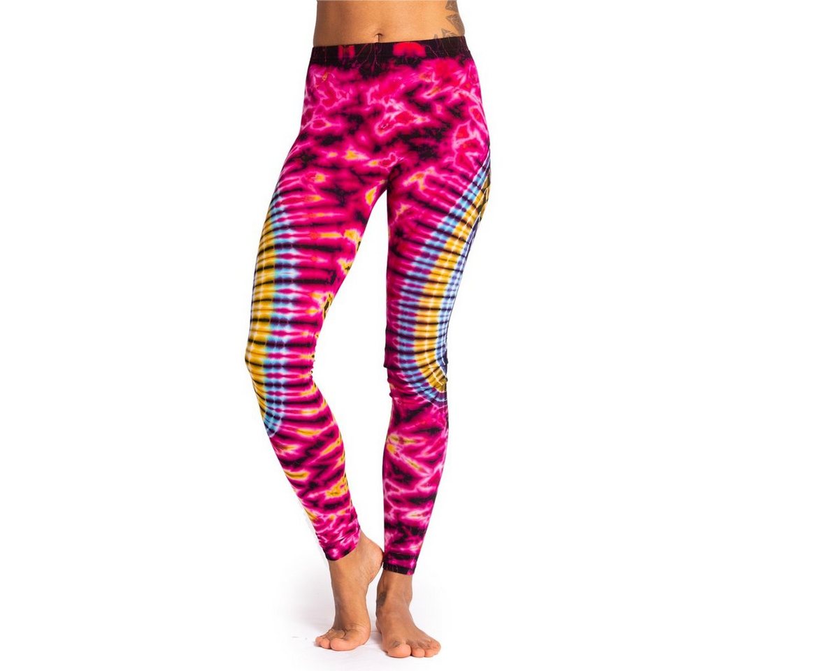 PANASIAM Leggings Unikat Batik Leggings 'Sonne' aus natürlicher Viskose Goa Hose im Batik Look Yogaleggings Sporthose Sportleggings lange Leggings von PANASIAM