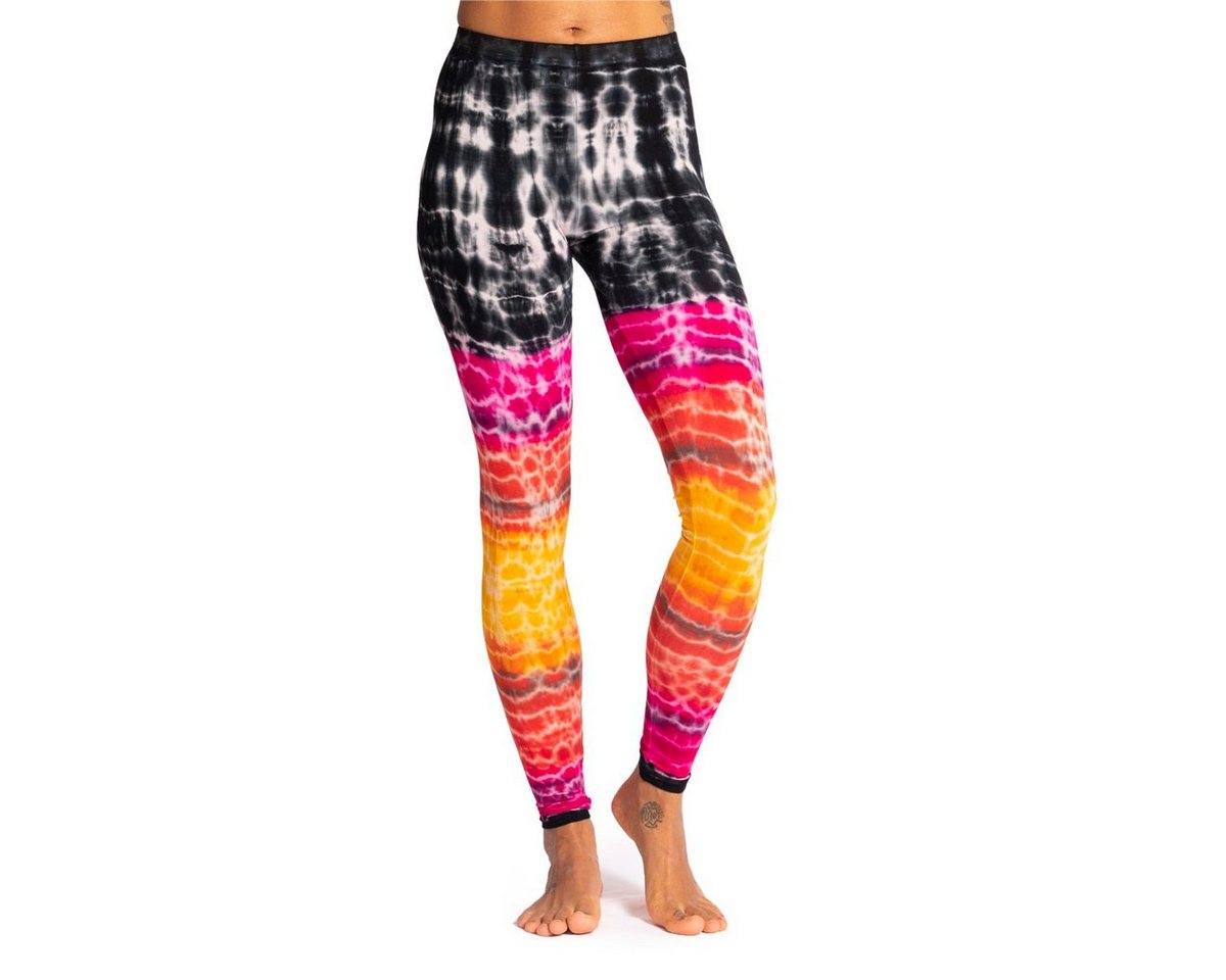 PANASIAM Leggings Unikat Batik Leggings 'Sonne' aus natürlicher Viskose Goa Hose im Batik Look Yogaleggings Sporthose Sportleggings lange Leggings von PANASIAM