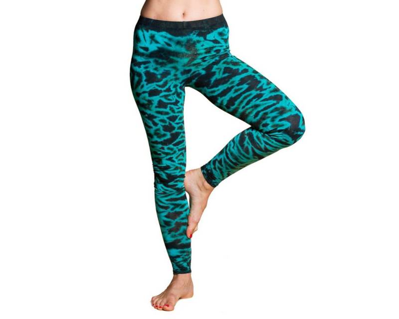 PANASIAM Leggings Unikat Batik Leggings 'Sonne' aus natürlicher Viskose Goa Hose im Batik Look Yogaleggings Sporthose Sportleggings lange Leggings von PANASIAM