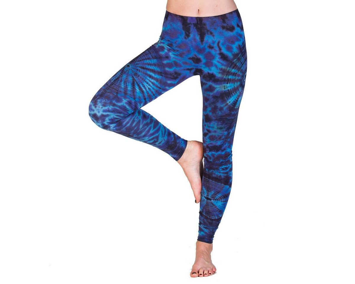 PANASIAM Leggings Unikat Batik Leggings 'Sonne' aus natürlicher Viskose Goa Hose im Batik Look Yogaleggings Sporthose Sportleggings lange Leggings von PANASIAM