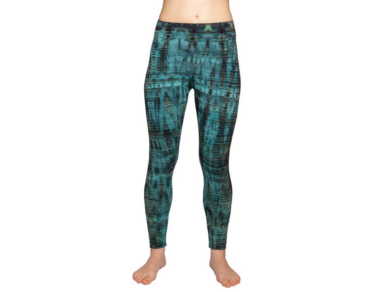 PANASIAM Leggings Unikat Batik Leggings 'Dschungel' aus natürlicher Viskose Tiedye Batik alternative lange Hippie Leggings Yogaleggings Sportleggings von PANASIAM