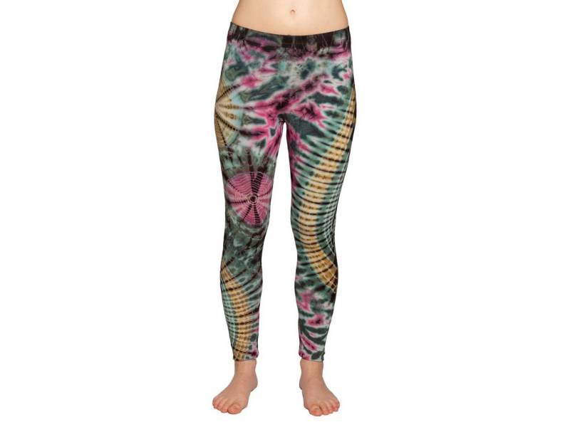 PANASIAM Leggings Unikat Batik Leggings 'Dschungel' aus natürlicher Viskose Tiedye Batik alternative lange Hippie Leggings Yogaleggings Sportleggings von PANASIAM