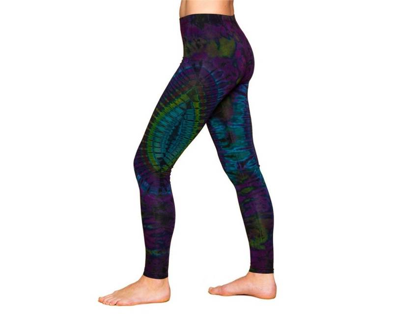 PANASIAM Leggings Unikat Batik Leggings 'Dschungel' aus natürlicher Viskose Tiedye Batik alternative lange Hippie Leggings Yogaleggings Sportleggings von PANASIAM