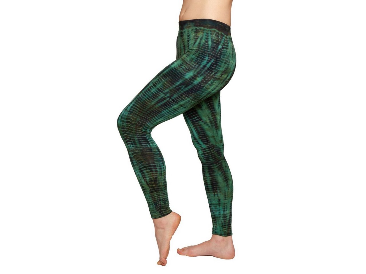 PANASIAM Leggings Unikat Batik Leggings 'Dschungel' aus natürlicher Viskose Tiedye Batik alternative lange Hippie Leggings Yogaleggings Sportleggings von PANASIAM