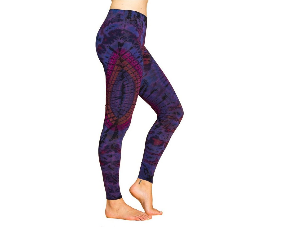 PANASIAM Leggings Unikat Batik Leggings 'Dschungel' aus natürlicher Viskose Tiedye Batik alternative lange Hippie Leggings Yogaleggings Sportleggings von PANASIAM