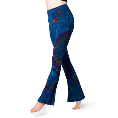 PANASIAM Leggings Batik with Flare, Blue Multicolor, L von PANASIAM