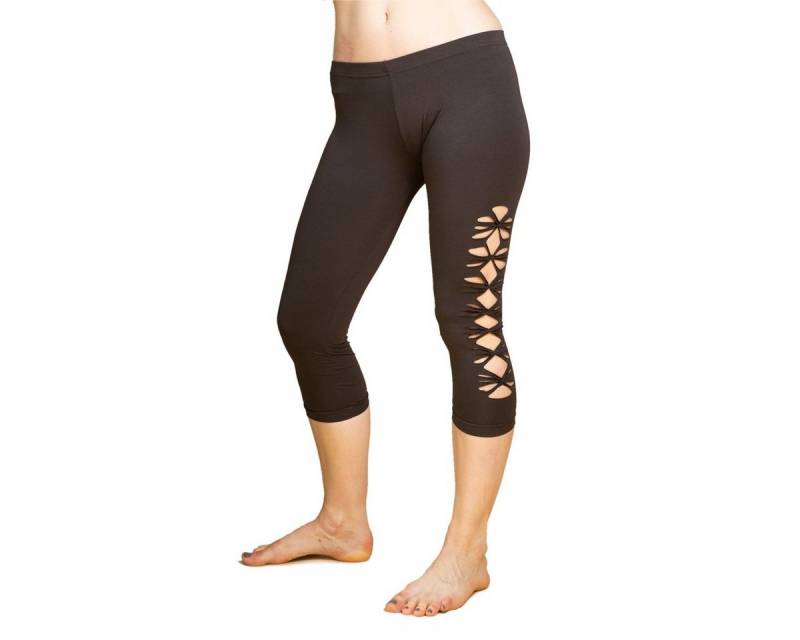 PANASIAM Leggings Goa 3/4 Leggings ‘Wati‘ mit raffiniertem Cut out aus 100% Baumwolle Caprileggings schicke Sommerleggings von PANASIAM