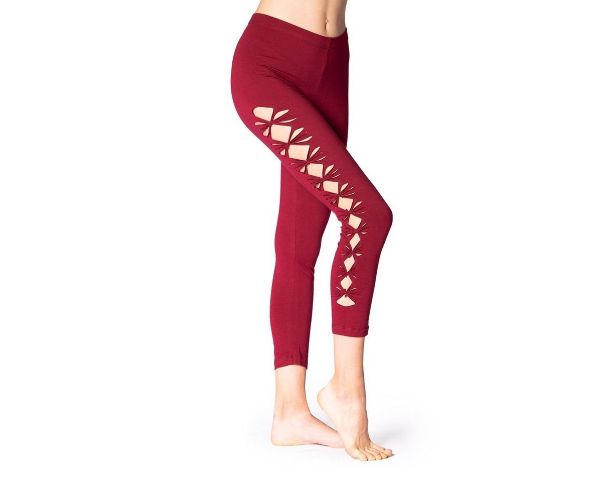 PANASIAM Leggings Goa 3/4 Leggings ‘Wati‘ mit raffiniertem Cut out aus 100% Baumwolle Caprileggings schicke Sommerleggings von PANASIAM