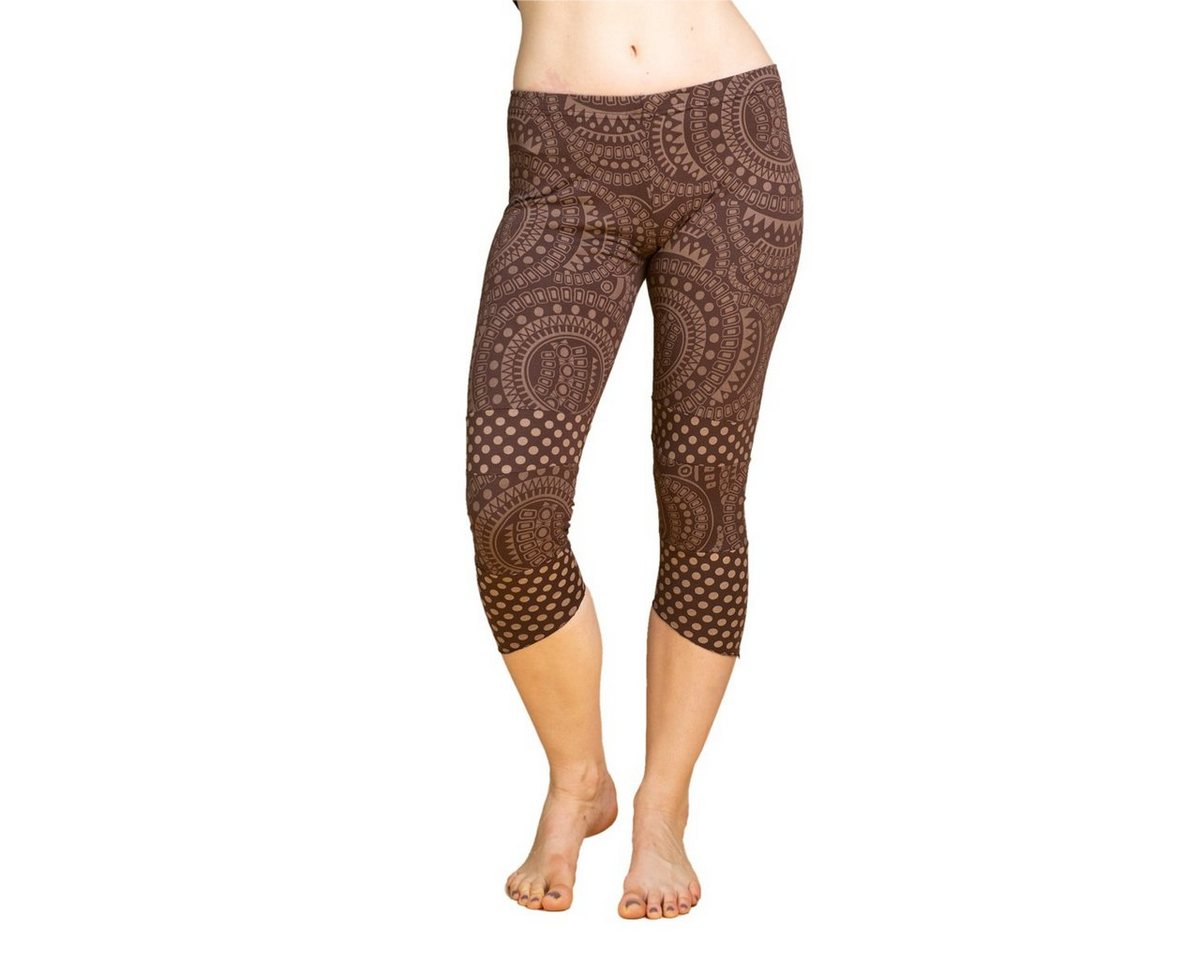 PANASIAM Leggings Goa Leggings ‘Lalita‘ mit mandalartigen Kreismustern 100% Baumwolle Caprileggings sommerliche 3/4 Leggings Sommerleggings von PANASIAM