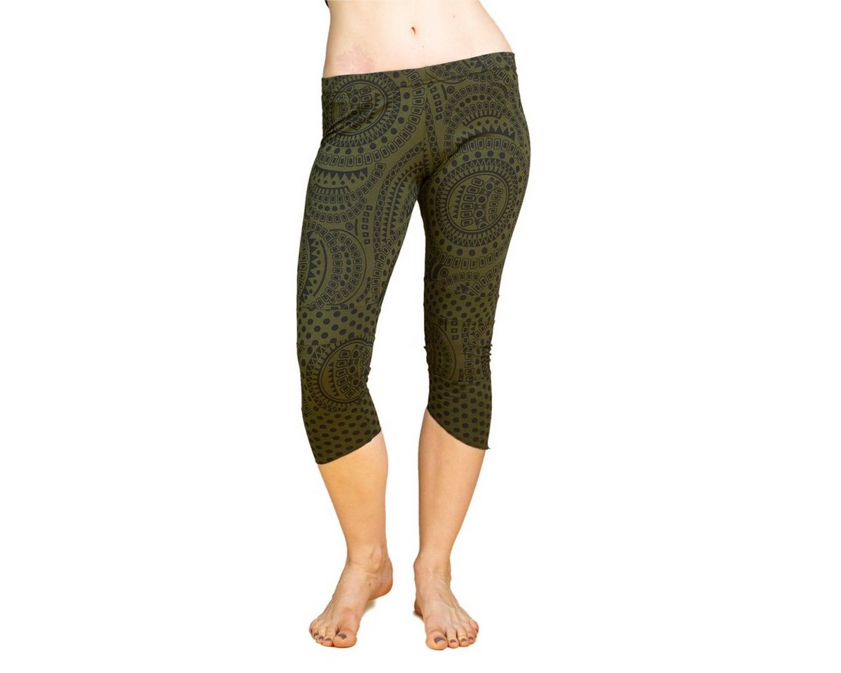 PANASIAM Leggings Goa Leggings ‘Lalita‘ mit mandalartigen Kreismustern 100% Baumwolle Caprileggings sommerliche 3/4 Leggings Sommerleggings von PANASIAM