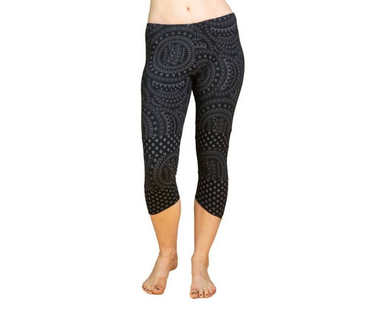 PANASIAM 3/4-Leggings Goa Leggings ‘Lalita‘ mit mandalartigen Kreismustern 100% Baumwolle Caprileggings sommerliche 3/4 Leggings Sommerleggings von PANASIAM
