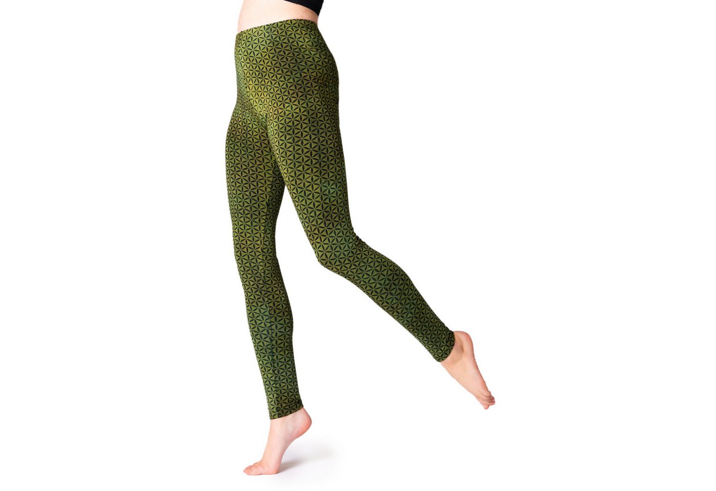 PANASIAM Leggings Unikat Batik Leggings Blume des Lebens handgefertigte lange Leggings aus natürlicher Viskose modern elastisch ideal für Yoga Sport Fitness von PANASIAM