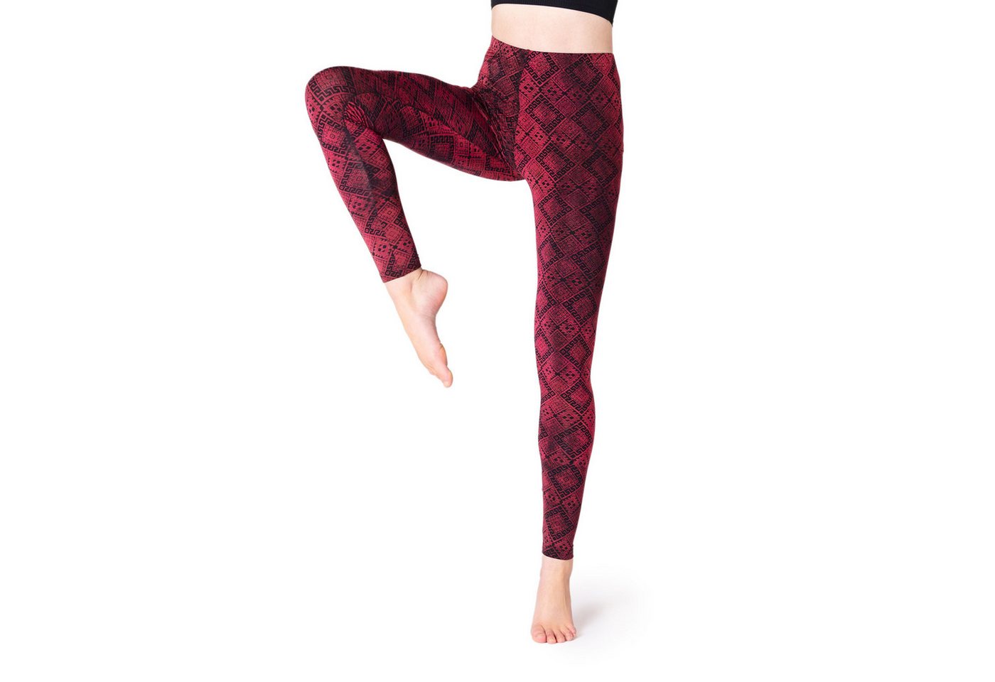 PANASIAM Leggings Unikat Batik Leggings mit orientalischem Muster Goa Hose handgefertigt aus natürlicher Viskose und elastisch ideal für Yoga Sport Fitness von PANASIAM