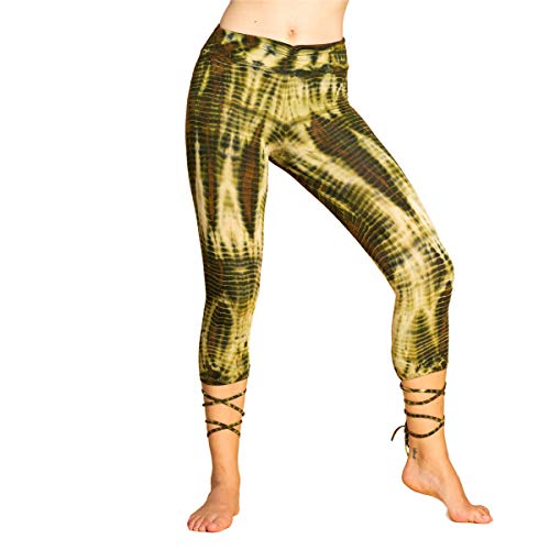 PANASIAM Leggings lace-up 3/4 CT01 Olive, L von PANASIAM