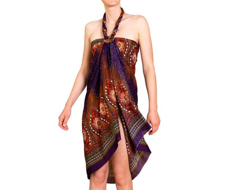 PANASIAM Pareo Sarong Peacock Design aus hochwertiger Viskose Strandtuch Wrap, Strandkleid Bikini Cover-up Tuch für den Strand Schultertuch Halstuch von PANASIAM