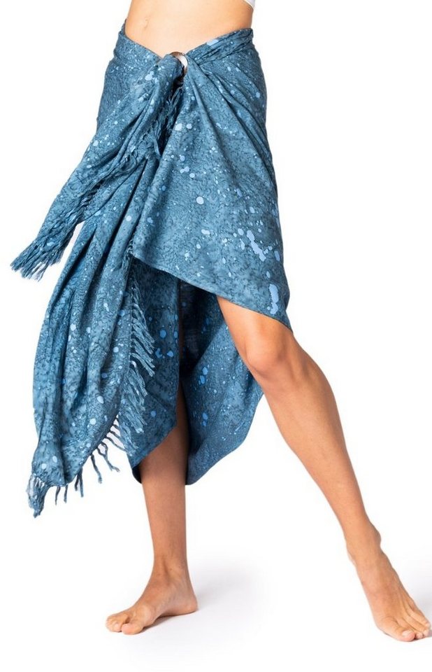 PANASIAM Pareo Sarong Starlit Wachsbatik aus hochwertiger Viskose Strandtuch, Strandkleid Bikini Cover-up Tuch für den Strand Schultertuch Halstuch von PANASIAM