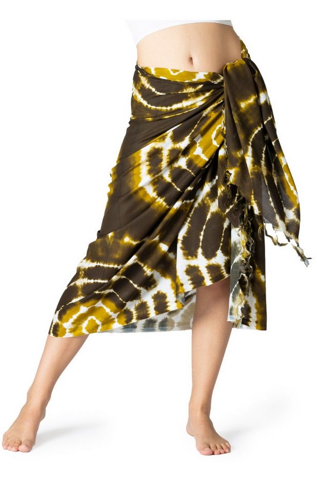 PANASIAM Pareo Sarong Tie-Dye farbenfrohes Hüfttuch Pareo aus 100% Viskose Lava-Lava, Strandtuch Lunghi Bikini Cover-Up Wickeltuch Strandkleid Wickelkleid von PANASIAM