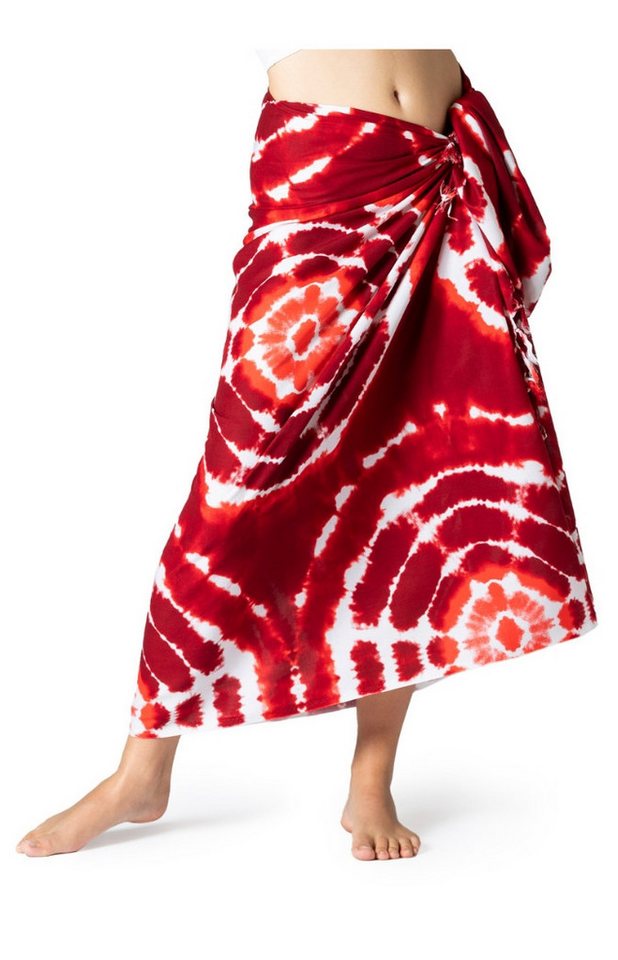 PANASIAM Pareo Sarong Tie-Dye farbenfrohes Hüfttuch Pareo aus 100% Viskose Lava-Lava, Strandtuch Lunghi Bikini Cover-Up Wickeltuch Strandkleid Wickelkleid von PANASIAM