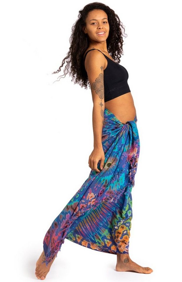 PANASIAM Pareo Sarong TieDye Design aus leichter Viskose Strandtuch Wrap, Strandkleid Bikini Cover-up Tuch für den Strand Schultertuch Halstuch von PANASIAM
