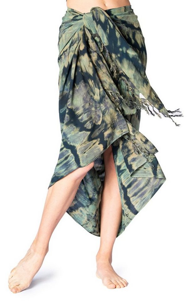 PANASIAM Pareo Sarong TieDye Design aus leichter Viskose Strandtuch Wrap, Strandkleid Bikini Cover-up Tuch für den Strand Schultertuch Halstuch von PANASIAM