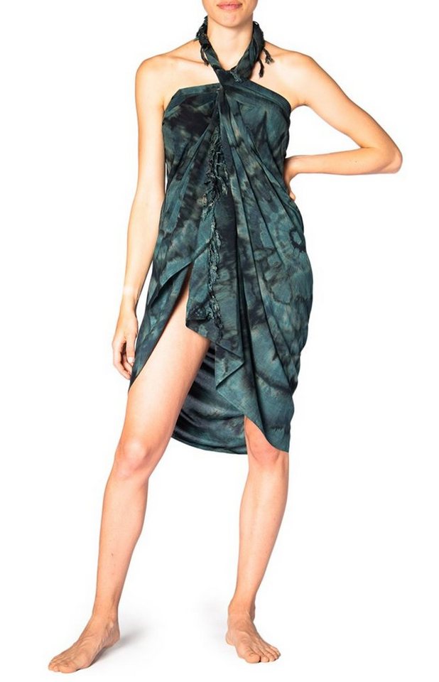 PANASIAM Pareo Sarong TieDye Design aus leichter Viskose Strandtuch Wrap, Strandkleid Bikini Cover-up Tuch für den Strand Schultertuch Halstuch von PANASIAM