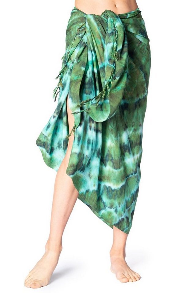 PANASIAM Pareo Sarong TieDye Design aus leichter Viskose Strandtuch Wrap, Strandkleid Bikini Cover-up Tuch für den Strand Schultertuch Halstuch von PANASIAM