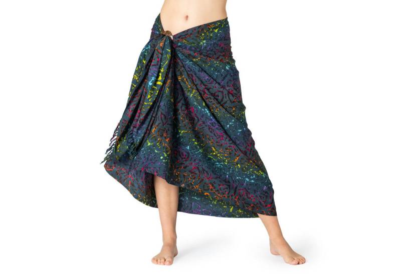 PANASIAM Pareo Sarong Wachsbatik auch in großen Größen als Strandtuch oder, Strandkleid tragbar Bikini Cover-up Tuch für den Strand Wrap Überwurf von PANASIAM