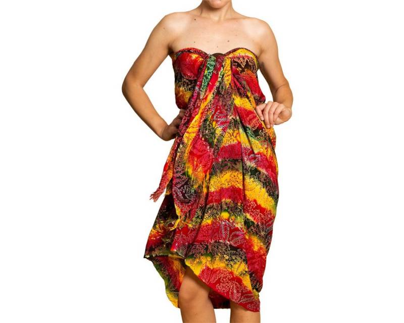 PANASIAM Pareo Sarong Wachsbatik Bunttöne aus hochwertiger Viskose Strandtuch, Strandkleid Bikini Cover-up Tuch für den Strand Schultertuch Halstuch von PANASIAM