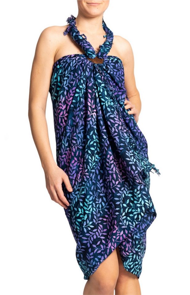 PANASIAM Pareo Sarong Wachsbatik dunkle Designs aus hochwertiger Viskose Strandtuch, Strandkleid Bikini Cover-up Tuch für den Strand Schultertuch Halstuch von PANASIAM