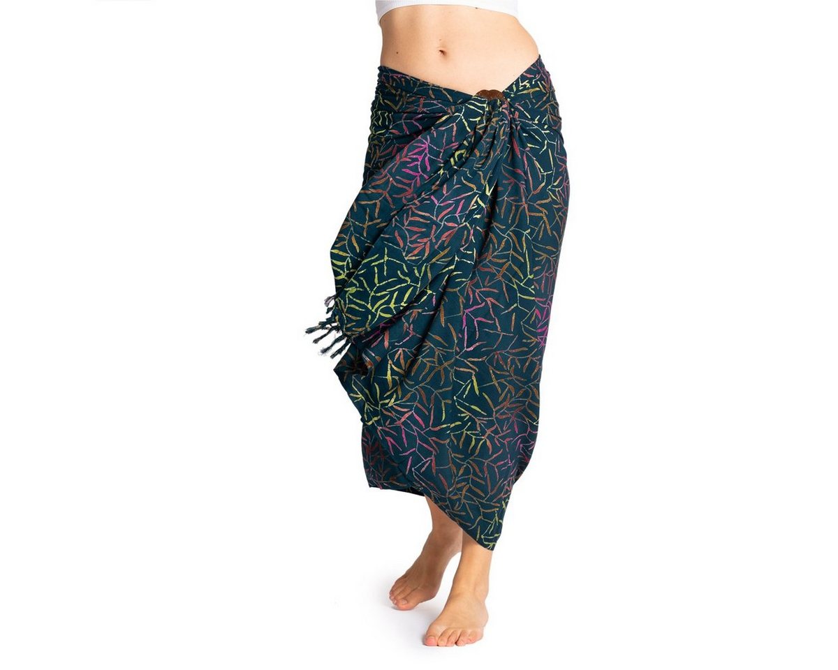 PANASIAM Pareo Sarong Wachsbatik dunkle Designs aus hochwertiger Viskose Strandtuch, Strandkleid Bikini Cover-up Tuch für den Strand Schultertuch Halstuch von PANASIAM