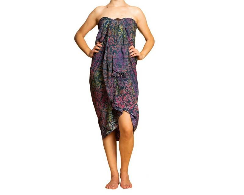 PANASIAM Pareo Sarong Wachsbatik dunkle Designs aus hochwertiger Viskose Strandtuch, Strandkleid Bikini Cover-up Tuch für den Strand Schultertuch Halstuch von PANASIAM