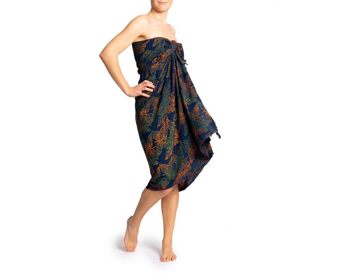 PANASIAM Pareo Sarong Wachsbatik dunkle Designs aus hochwertiger Viskose Strandtuch, Strandkleid Bikini Cover-up Tuch für den Strand Schultertuch Halstuch von PANASIAM