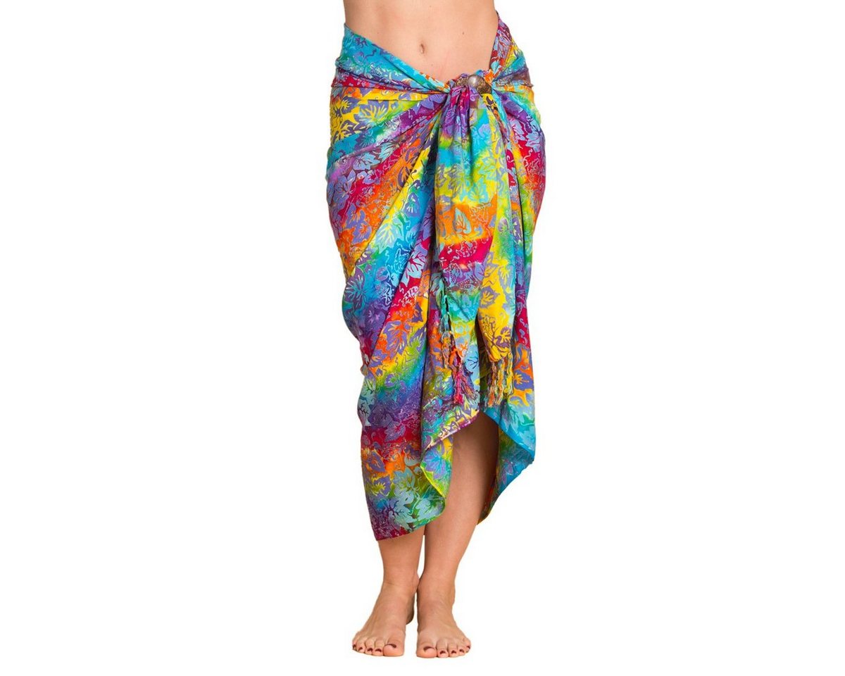 PANASIAM Pareo Sarong Wachsbatik auch in großen Größen als Strandtuch oder, Strandkleid tragbar Bikini Cover-up Tuch für den Strand Wrap Überwurf von PANASIAM